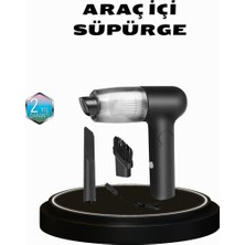 Hace Bazaar Taşınabilir Vakumlu Araç Süpürgesi – Katlanabilir Sap Yıkanabilir Filtre 120 - HCB1237404-9