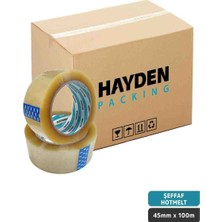 Hayden 6 Adet Şeffaf Koli Bandı 45MM x 100M - Güçlü Yapışkanlı Ambalaj Bandı