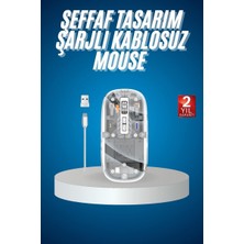 Hace Bazaar Sessiz Tıklama Çift Modlu Bluetooth ve Alıcı Şeffaf Mouse Fare - HCB1236100-9320