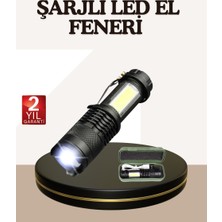Hace Bazaar Küçük Boy Şarjlı LED El Feneri Taşınabilir Klipsli - HCB1235823-3002