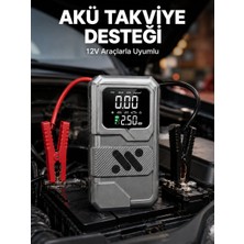 Hace Bazaar Taşınabilir Araç Akü Takviye ve Hava Kompresörü Powerbank Özellikli - HCB1235098-1553