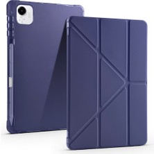 Teknook Honor Pad X9 Pro Kılıf Zore Tri Folding Kalem Bölmeli Standlı Kılıf - Lacivert