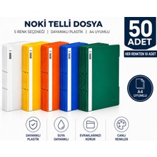 Noki Telli Dosya Eco 50 Li 1 Paket 5 Renk Beyaz Sarı Mavi Turuncu Yeşil A4 Boyut