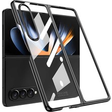 Teknook Galaxy Z Fold 4 Kılıf Zore Full Camlı Kıpta Kılıf - Siyah