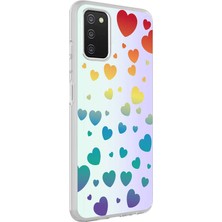 Teknook Galaxy A03S Kılıf Zore M-Blue Desenli Kılıf - Heart No3