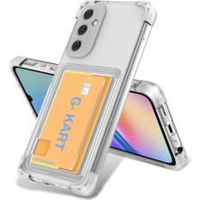 Teknook Galaxy S24 Fe Kılıf Airbag Tasarımlı Şeffaf Kartlıklı Zore G-Kart Kılıf - Şeffaf