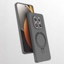 Teknook Xiaomi Redmi Note 15 Pro 4g Kılıf M-Safe Şarj Özellikli Standlı Zore Samara Kılıf - Titanyum-Gri