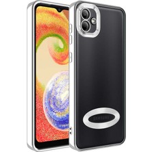 Teknook Galaxy A03 Kılıf Kamera Korumalı Logo Gösteren Zore Omega Kılıf - Gümüş