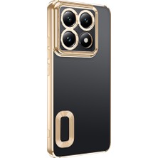 Teknook Xiaomi 14T Pro Kılıf Kamera Korumalı Logo Gösteren Zore Omega Kılıf - Gold