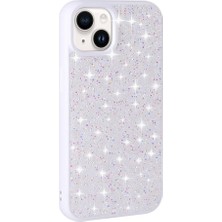 Teknook iPhone 14 Kılıf Parlak Taşlı Tasarım Zore Pırlanta Kılıf - Beyaz