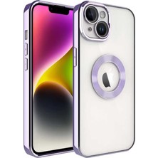 Teknook iPhone 14 Kılıf Kamera Korumalı Logo Gösteren Zore Omega Kılıf - Lila