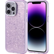 Teknook iPhone 14 Pro Max Kılıf Taşlı Tasarımlı Zore Kapi Kılıf - Lila