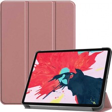 Teknook iPad Pro 12.9 2022 M2 Zore Smart Cover Standlı 1-1 Kılıf - Rose Gold