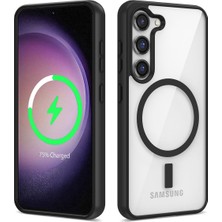 Teknook Galaxy S22 Plus Kılıf M-Safe Wireless Şarj Özellikli Silikon Zore Ege Kılıf - Siyah
