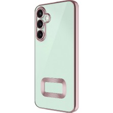 Teknook Galaxy A36 Kılıf Kamera Korumalı Logo Gösteren Zore Omega Kılıf - Rose Gold