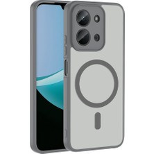 Teknook Xiaomi Redmi 15C Kılıf M-Safe Şarj Özellikli Zore Babet Kılıf - Gri