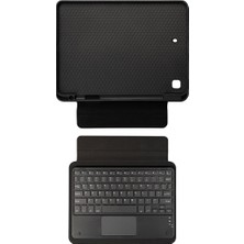 Teknook iPad 10.2 2021 (9.nesil) Zore Border Keyboard Bluetooh Bağlantılı Standlı Klavyeli Tablet Kılıfı - Siyah