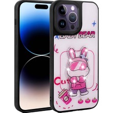 Teknook iPhone 14 Pro Max Kılıf Parlayan Kabartmalı Ikonik Figürlü Zore Amas Silikon Kılıf - Beyaz