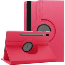Teknook Galaxy Tab S7 Plus T970 Zore Dönebilen Standlı Kılıf - Pembe Koyu