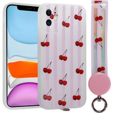 Teknook iPhone 11 Kılıf Desenli El Askılı Ipli Zore Arte Silikon Kılıf - No9