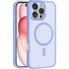 Teknook iPhone 16 Pro Kılıf M-Safe Şarj Özellikli Mat Arka Yüzey Zore Sio Kılıf - Lila