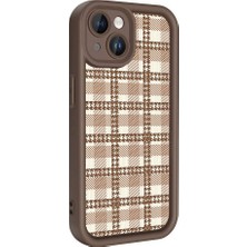 Teknook iPhone 15 Kılıf Kamera Korumalı Baskılı Arka Yüzey Zore Klas Kılıf - Açık Kahve
