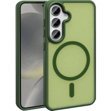 Teknook Galaxy S23 Fe Kılıf M-Safe Şarj Özellikli Mat Arka Yüzey Zore Sio Kılıf - Koyu Yeşil