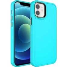 Teknook iPhone 11 Kılıf Metal Çerçeve ve Buton Tasarımlı Sert Zore Botox Kılıf - Turkuaz