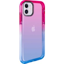 Teknook iPhone 11 Kılıf Zore Renkli Punto Kılıf - Pembe-Mavi