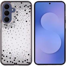 Teknook Galaxy S26 Fe Kılıf Airbag Tasarımlı Damla Taşlı Şeffaf Zore Pera Silikon Kılıf - Siyah
