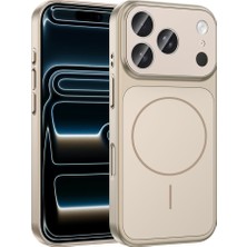 Teknook iPhone 17 Pro Max Kılıf Zore M-Safe Şarj Özellikli Kamera Korumalı Formen Kılıf - Gold