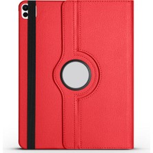 Teknook iPad Pro 13 2025 M5 Zore Dönebilen Standlı Kılıf - Kırmızı