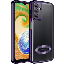 Teknook Galaxy A14 Kılıf Kamera Korumalı Logo Gösteren Zore Omega Kılıf - Derin Mor