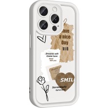 Teknook iPhone 15 Pro Max Kılıf Kamera Korumalı Baskılı Arka Yüzey Zore Klas Kılıf - Beyaz