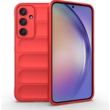 Teknook Galaxy A35 Kılıf Esnek Tpu Oyuklu Arka Yüzey Tasarımlı Zore Etnik Silikon Kılıf - Kırmızı