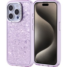Teknook iPhone 15 Pro Kılıf Taşlı Tasarımlı Zore Kapi Kılıf - Lila