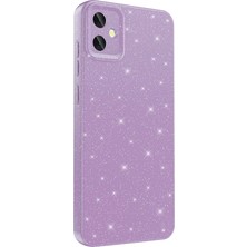 Teknook Galaxy A05 Kılıf Kamera Korumalı Simli Lüks Zore Koton Kılıf - Lila