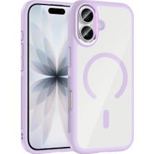 Teknook iPhone 17 Kılıf M-Safe Şarj Özellikli Metal Kamera Çerçeveli Zore Tiko Kılıf - Lila