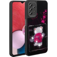 Teknook Galaxy A23 Kılıf Parlayan Kabartmalı Ikonik Figürlü Zore Amas Silikon Kılıf - Siyah