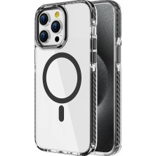 Teknook iPhone 15 Pro Max Kılıf M-Safe Şarj Özellikli Airbagli Takılabilir Askı Aparatlı Zore Nana Kılıf - Siyah