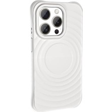 Teknook iPhone 15 Pro Max M-Safe Şarj Özellikli Airbagli Mat Görünümlü Zore Hepi Kılıf - Beyaz