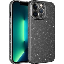 Teknook iPhone 13 Pro Kılıf Kamera Korumalı Simli Lüks Zore Koton Kılıf - Gri