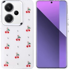 Teknook Xiaomi Redmi Note 13 Pro Plus 5g Kılıf Airbag Tasarımlı Simli Şeffaf Zore Kutup Kılıf - Kiraz