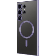 Teknook Galaxy S24 Ultra Kılıf Kamera Korumalı M-Safe Wireless Şarj Özellikli Zore Demre Kılıf - Derin Mor