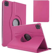 Teknook iPad Pro 12.9 2022 M2 Zore Dönebilen Standlı Kılıf - Pembe Koyu