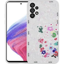 Teknook Galaxy A13 4g Kılıf Desenli Sert Silikon Zore Mumila Kılıf - White Cat