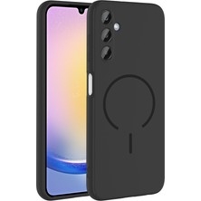 Teknook Galaxy A25 Kılıf M-Safe Şarj Özellikli Zore Meta Kılıf - Siyah