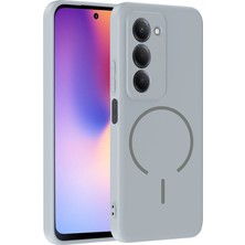 Teknook Xiaomi Redmi 15 Kılıf M-Safe Şarj Özellikli Zore Meta Kılıf - Titanyum-Gri