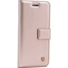 Teknook Galaxy S10 Kılıf Zore New Delüxe Kılıflı Standlı Kılıf - Gold