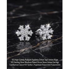 Begonia Accessories 930 Ayar Gümüş Rodyum Kaplama Zirkon Taşlı Minimal Halka ve Çivi Küpe Kadın Lüks Tasarım Şık Günlük Kullanım Gümüş Küpe ÇEŞITLERI-108-11D